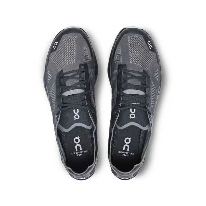 Key features Weight: 230g CloudTec® cushioning for competitive comfort 30% Carbon Speedboard® for the most powerful take-offs A single layer mesh upper keeps you light on your feet On Cloud Black Cloudventure Peak 3